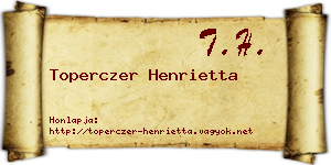 Toperczer Henrietta névjegykártya